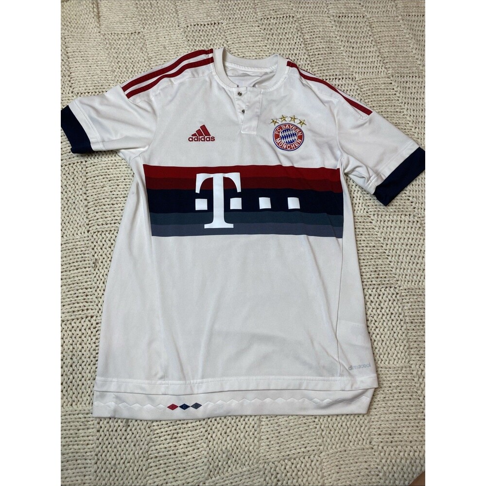 FC Bayern Munich Adidas 2015-2016 Climacool Away Jersey white/red Mens Small